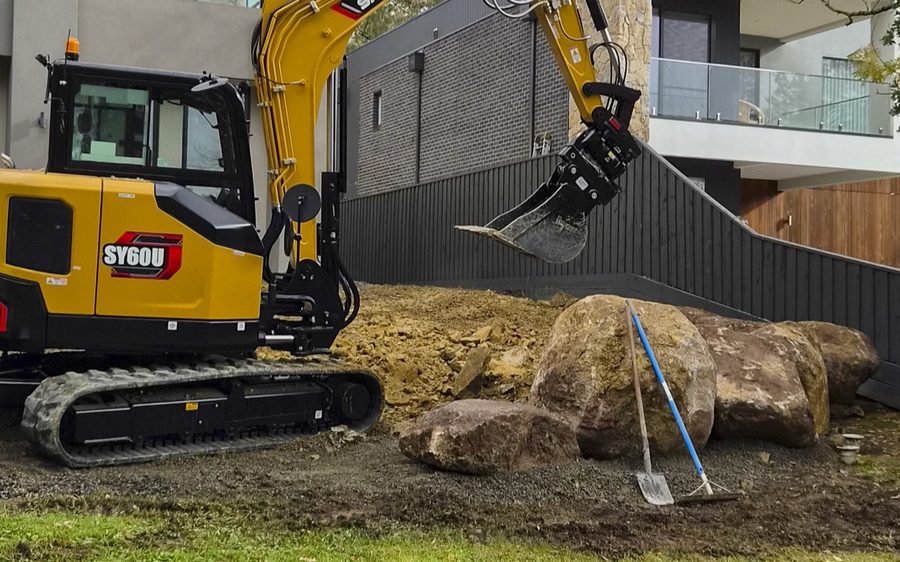 The original ground, with rock already showing at the surface