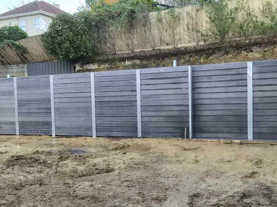 Croydon, the finished engineered walls and the usable rear area the cut produced