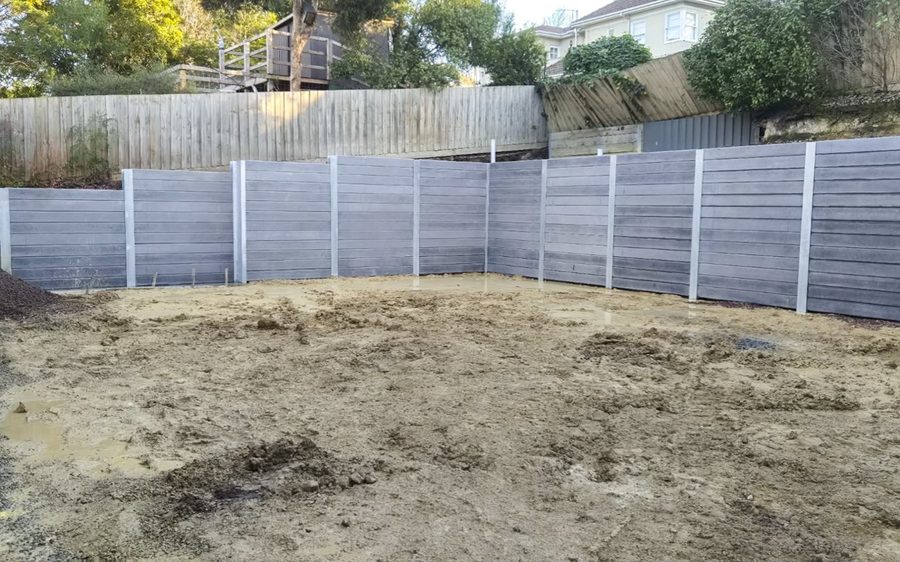 The completed walls, wide