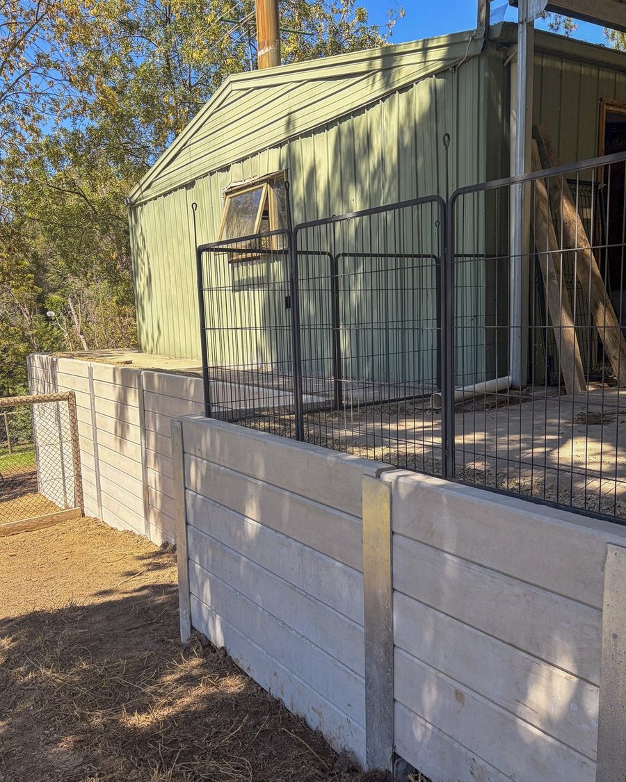 New concrete sleeper wall rebuilt on the original alignment